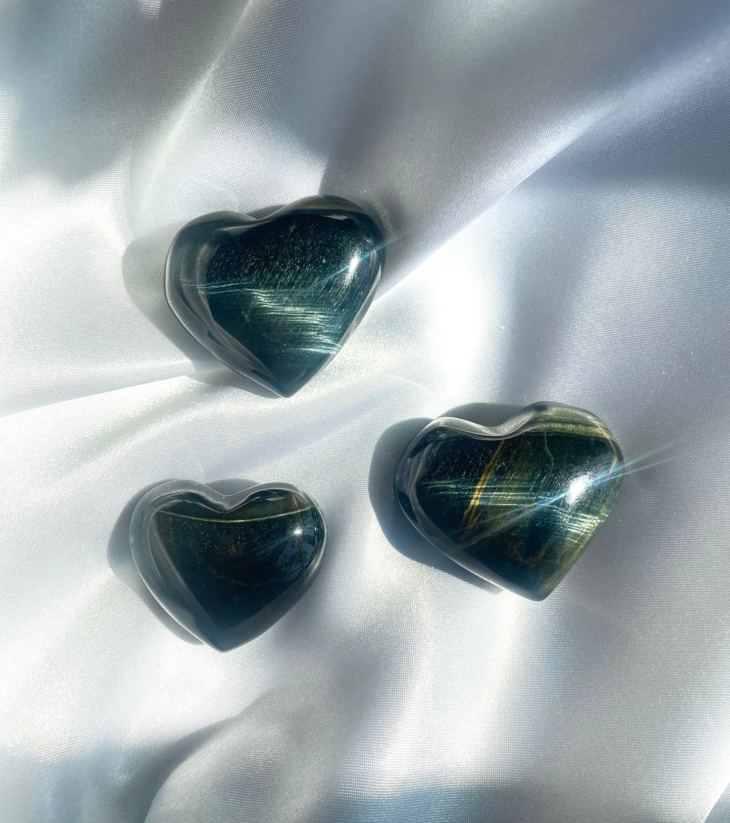 Blue Tigers Eye Medium Heart