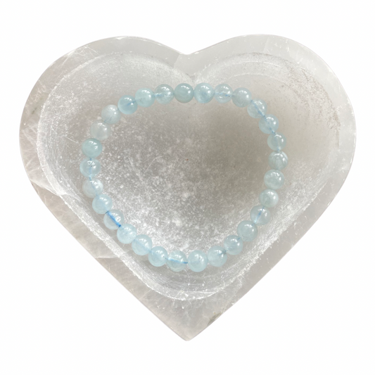 Aquamarine Bead Bracelet