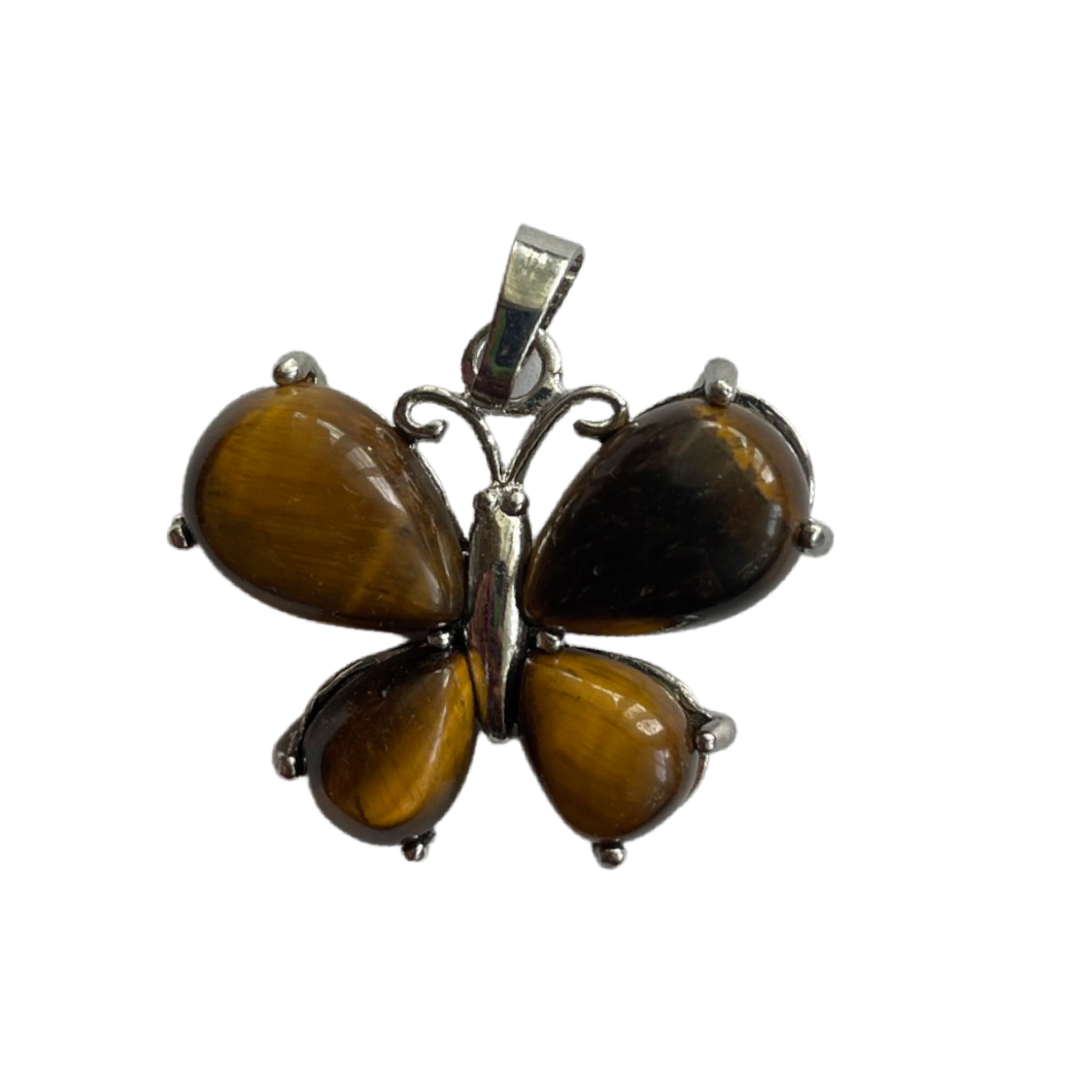 Tigers Eye Butterfly Pendant