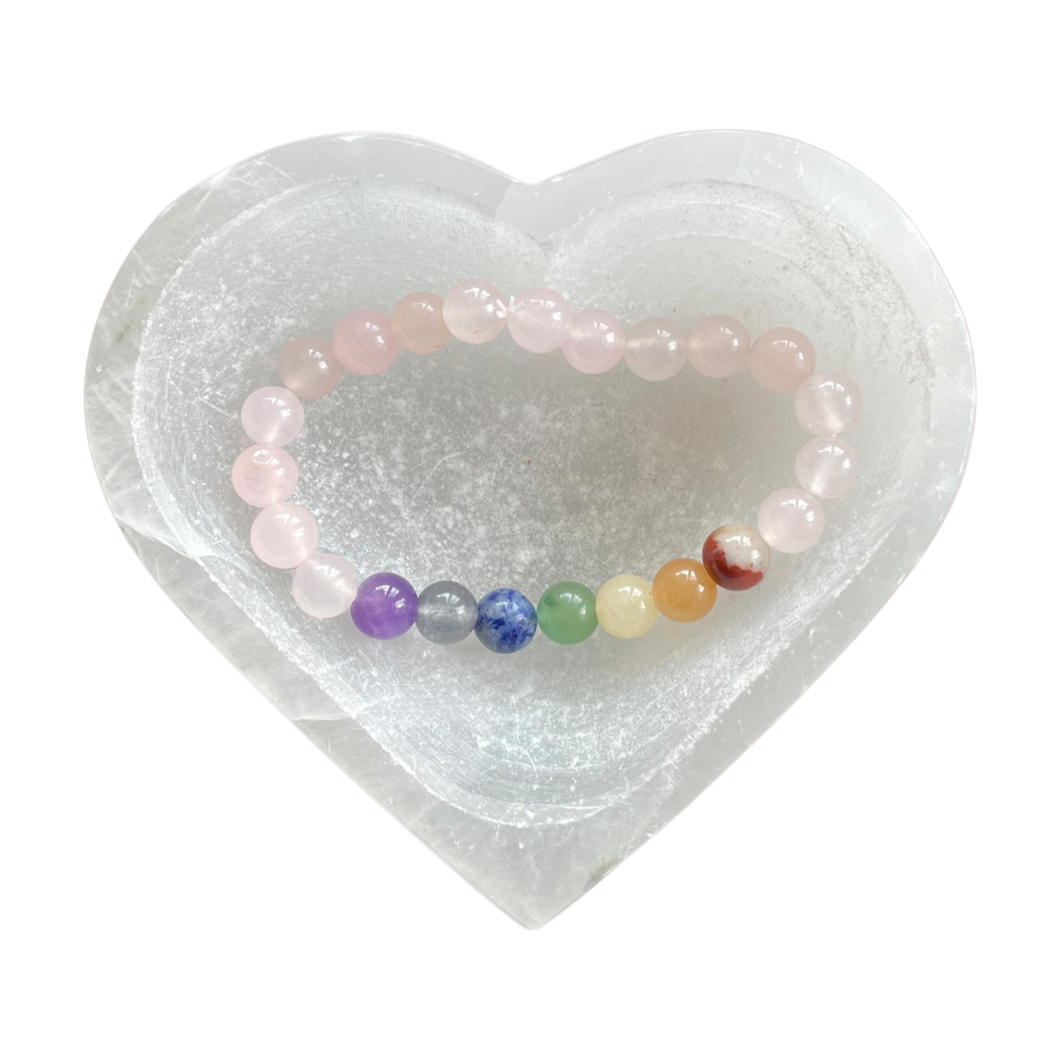 Rose Quartz Chakra Bead Bracelet