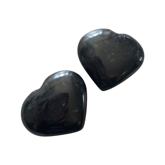 Black Tourmaline Large Puffy Heart